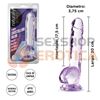 Dildo con testiculos y sopapa transparente de 20 centimetros